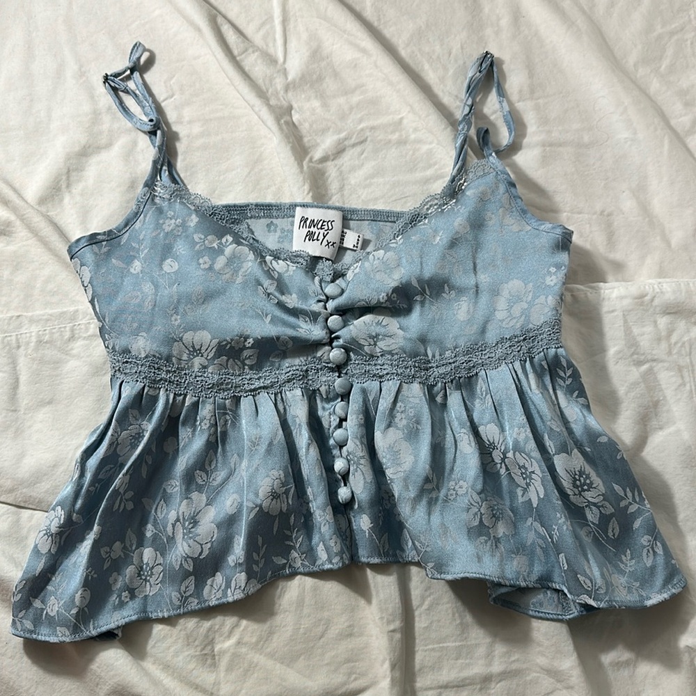 Princess Polly PRIA lace TOP BLUE
